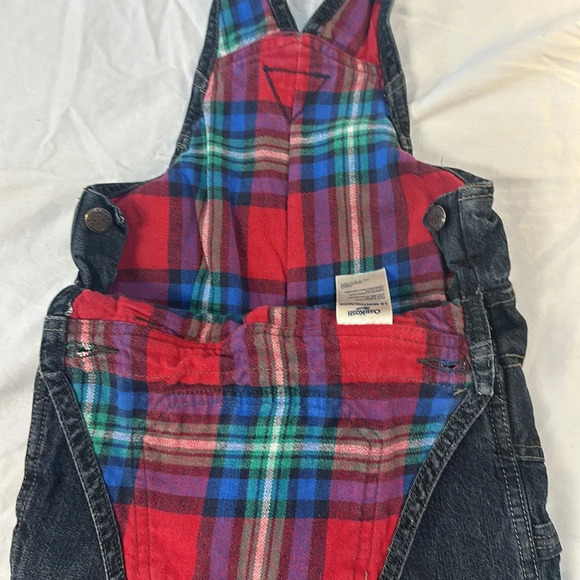 OshKosh B’Gosh - flannel lined overalls.  Size 18 months - Picture 6 of 7